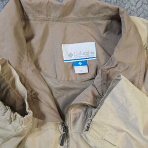 Columbia Mens XL Tan Lightweight Zip Jacket Windbreaker Outdoor Hiking Coat